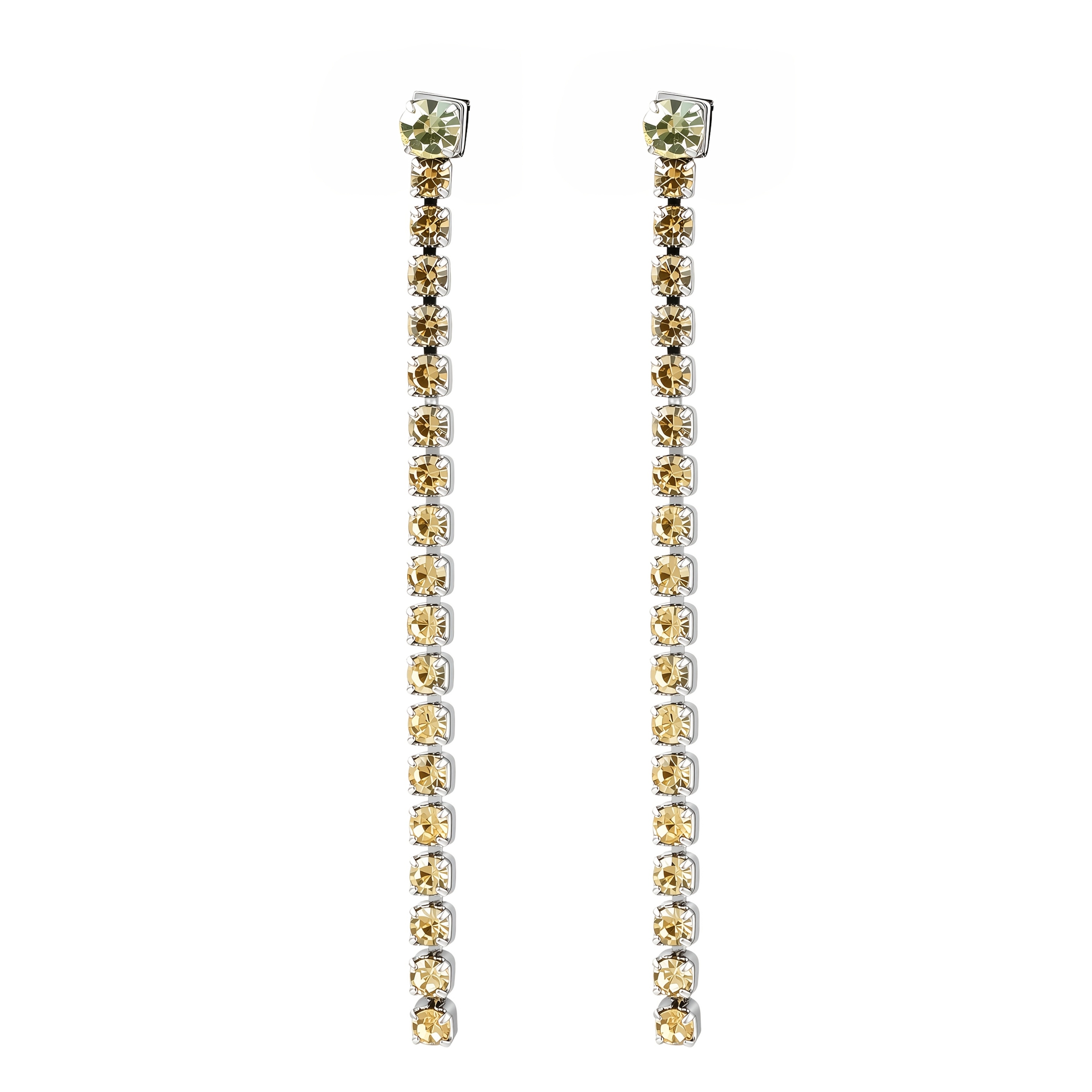 Women's Trendy Long Tassel Zirconia Stud Earrings, 12 Colors Available